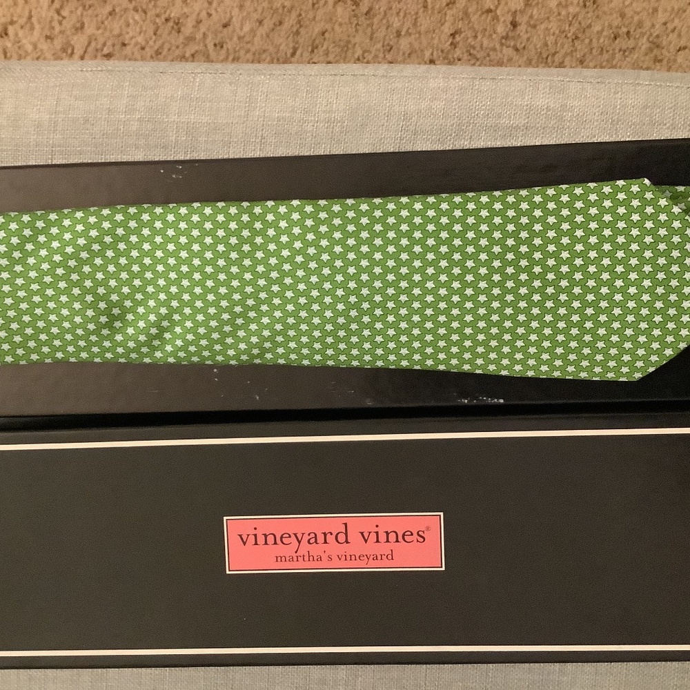 Vineyard Vines Neck Tie Mens Starfish Green Light Blue Silk 59” Length Natixis